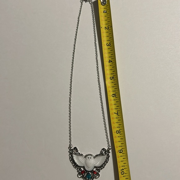 OWL Spirit of Wisdom Open Wing Silver Tone Statement Pendant & Necklace NEW - Picture 13 of 15